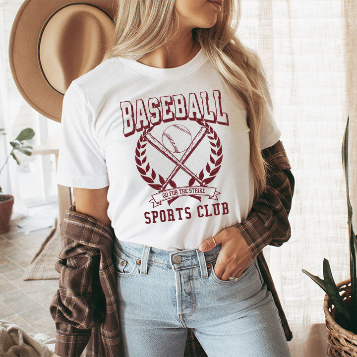 Baseball Sports Club (Maroon) DISTRESSED- Screen Print Transfer