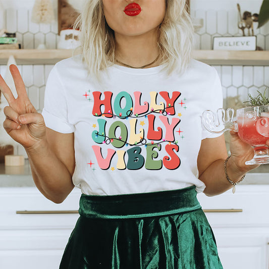 Holly Jolly Vibes- Screen Print Transfer
