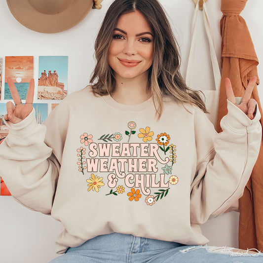 Sweater Weather & Chill- Screen Print Transfer