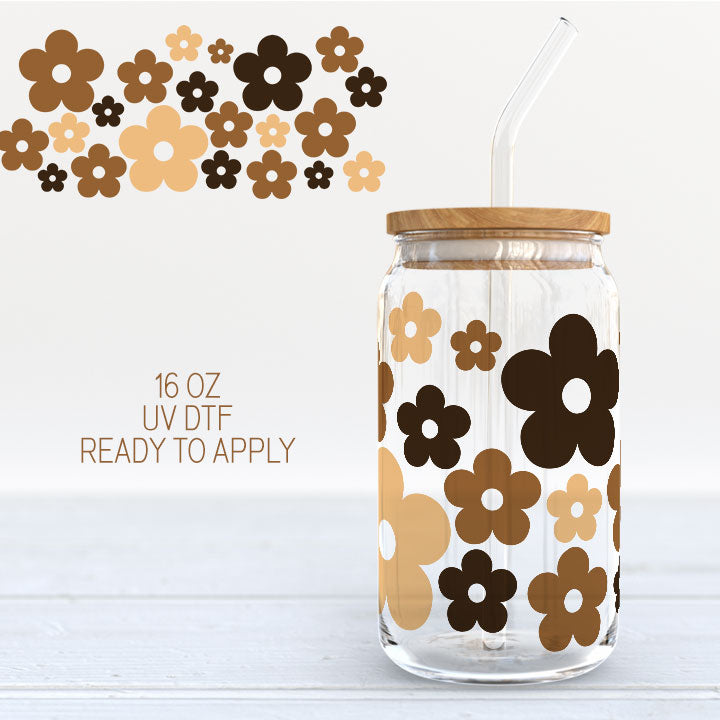 Neutral Daisies- UV DTF Cup Wrap