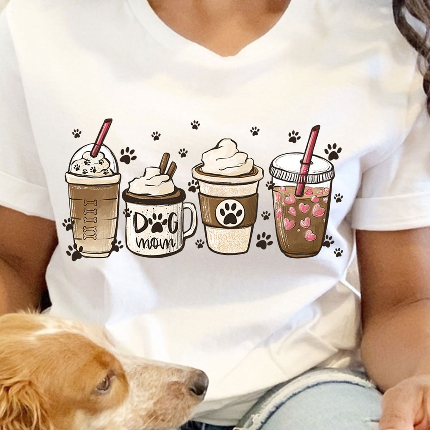 Dogs + Coffee 2 OPTIONS- Screen Print Transfer