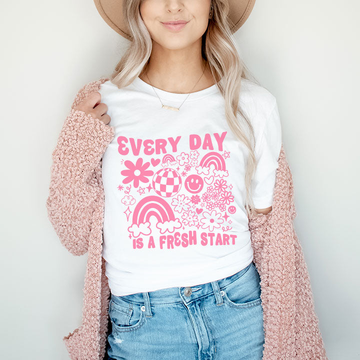 Every Day Is A Fresh Start (Pink)- Screen Print Transfer