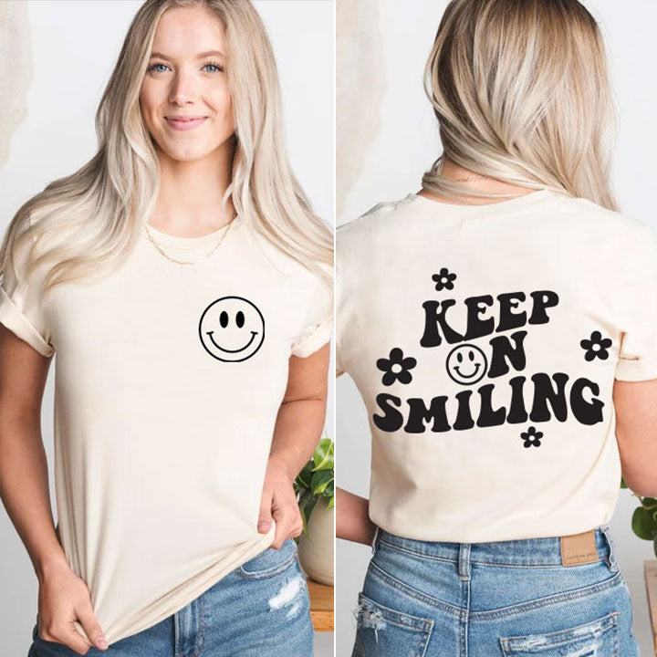 Keep on Smiling - Front & Back Set - Screen Print Transfer