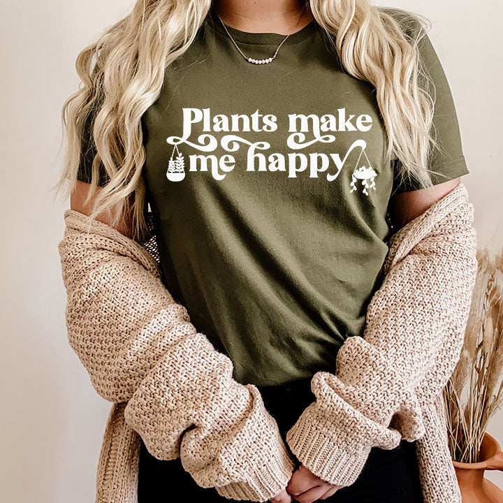Plants Make Me Happy - Screen Print Transfer