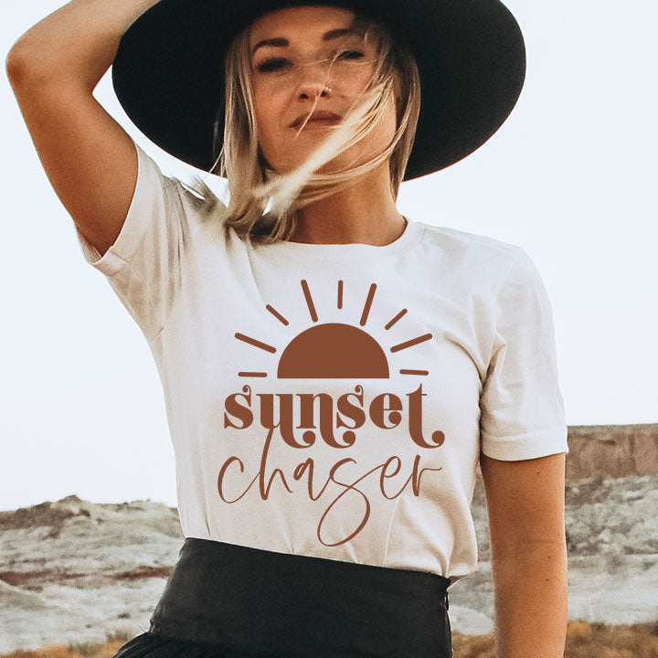 Sunset Chaser (Brown) - Screen Print Transfer