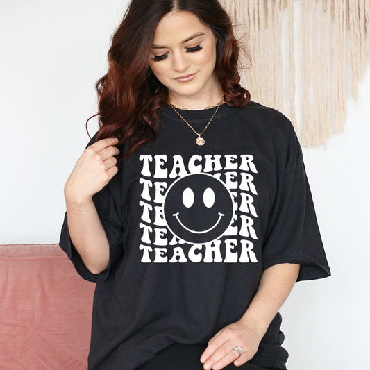 Teacher Smiley- Screen Print Transfer